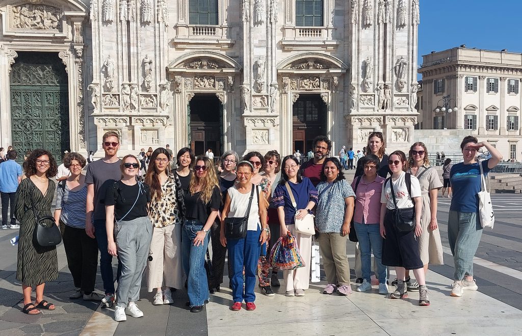group picture of LeibnizDream team members in front of Milan Dome